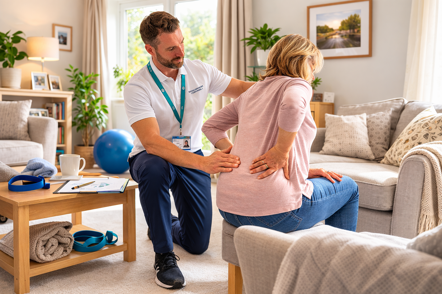 Healthcare professional discussing personalised home care with an older patient