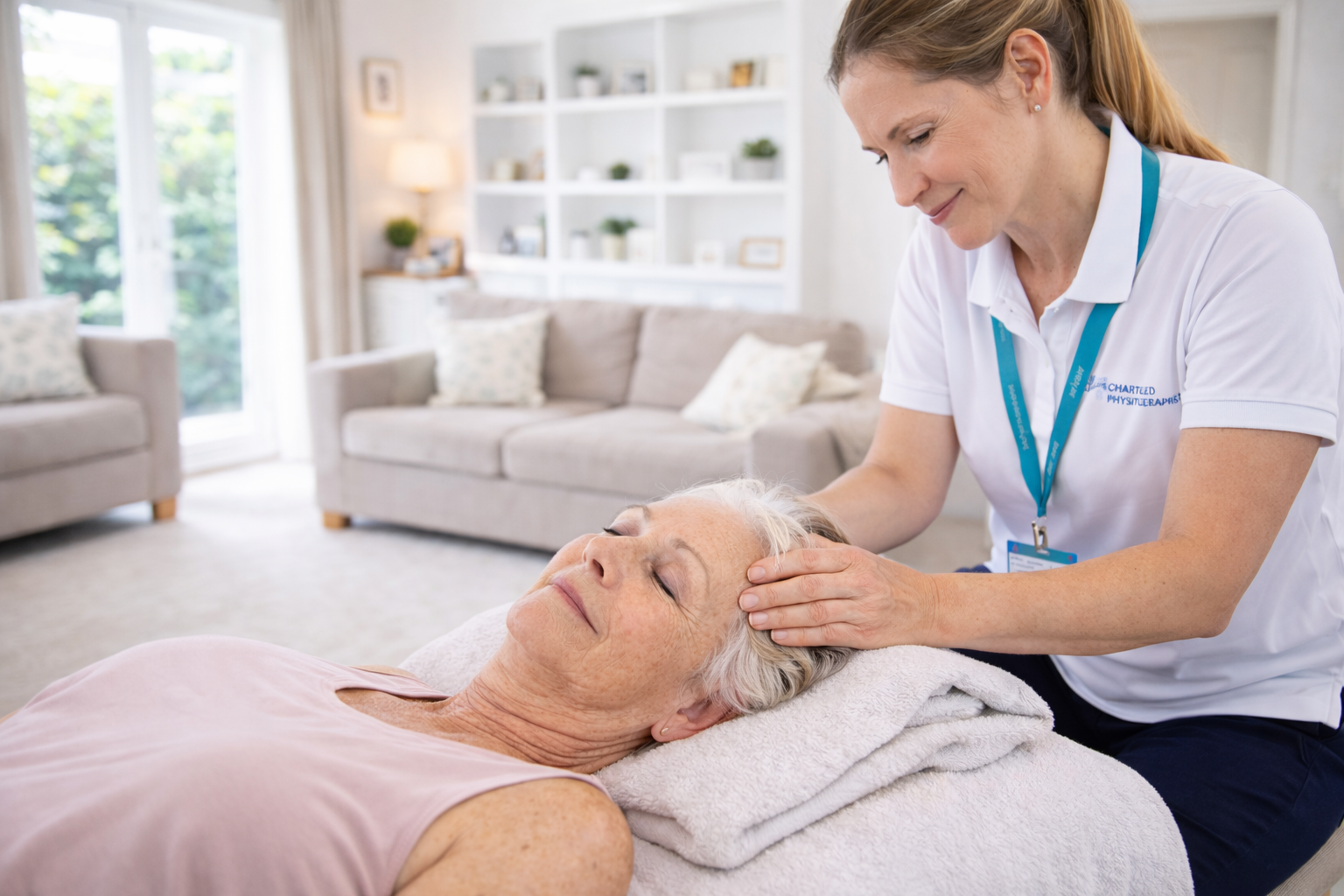 Massage therapist providing a relaxing soft tissue treatment